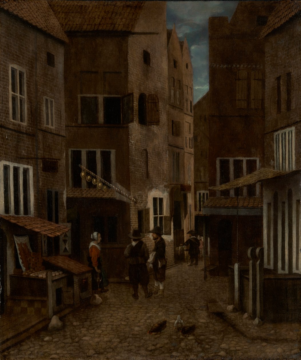 Straatscène door Jacobus Vrel or Frel