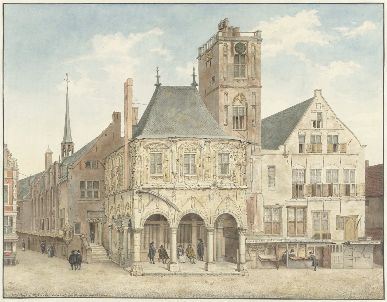 Het oude stadhuis te Amsterdam door Jacobus Buys