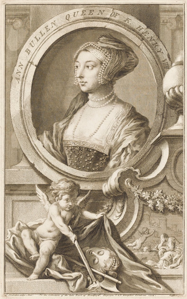 Anne Boleyn (d. 1536) door Jacobus Houbraken