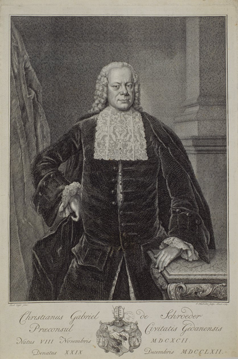 Christian Gabriel Schroder, 1764 door Jacobus Houbraken