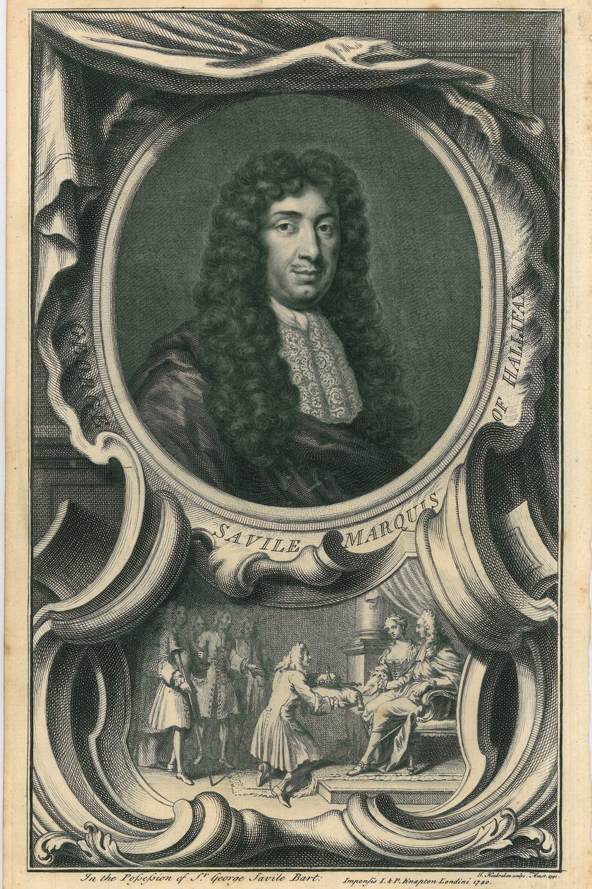George Savile, Markies van Halifax door Jacobus Houbraken