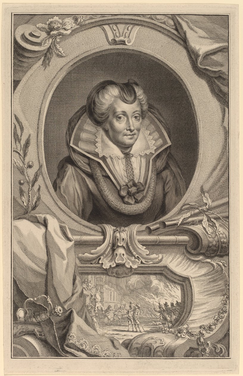 Louise de Coligny door Jacobus Houbraken