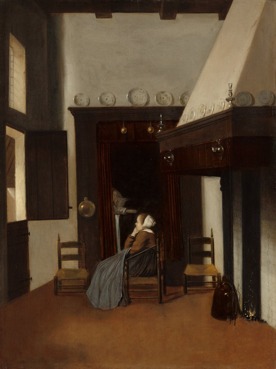 Jonge Vrouw in een Interieur door Jacobus Vrel