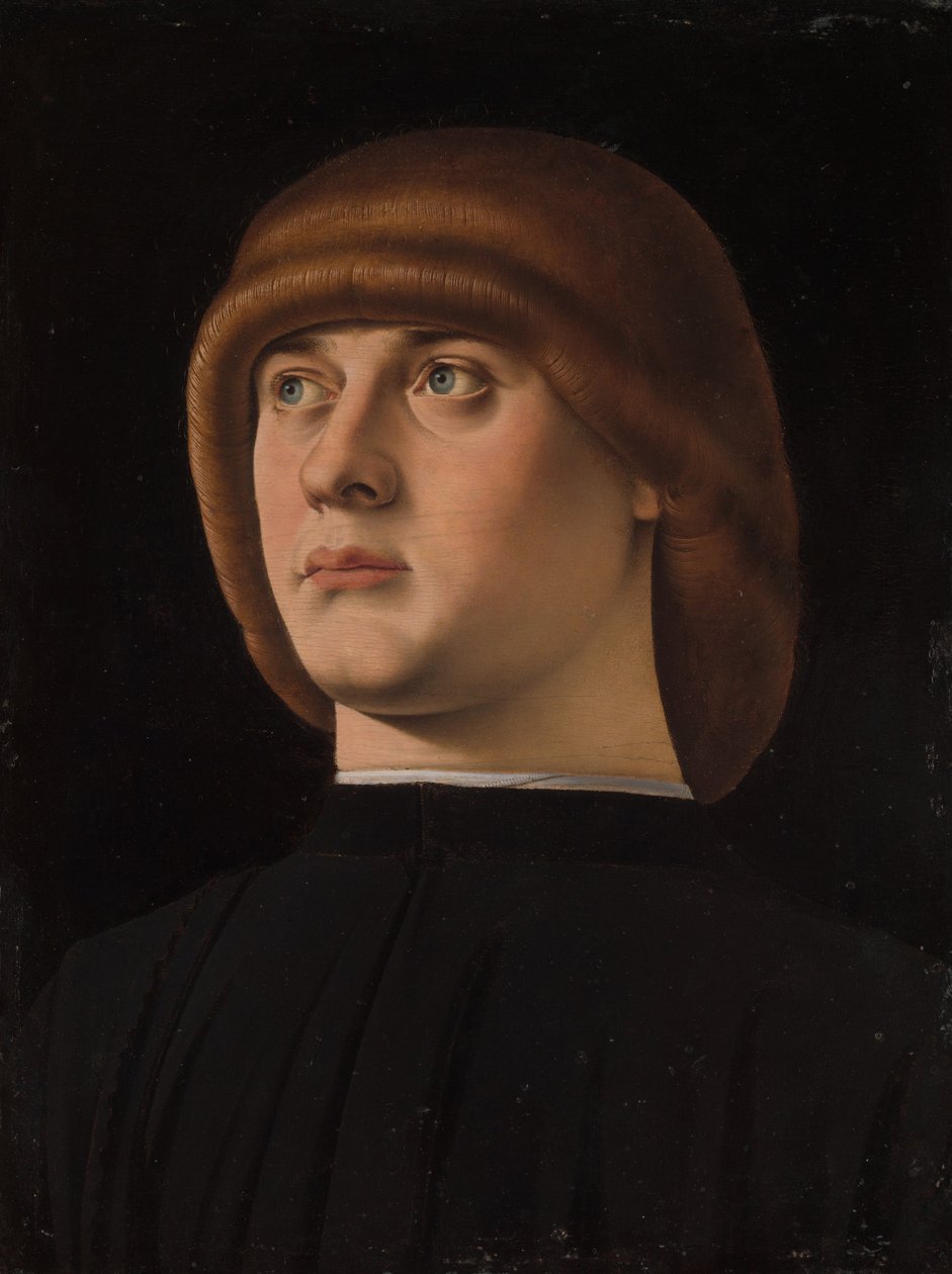 Portret van een jonge man door Jacometto Veneziano