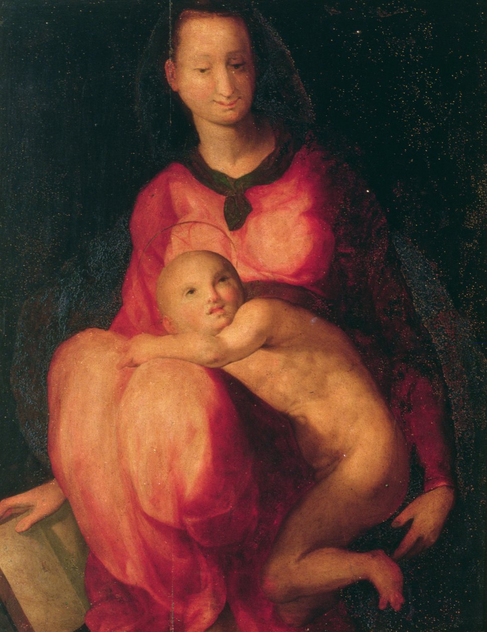 Madonna en Kind (paneel) door Jacopo Pontormo
