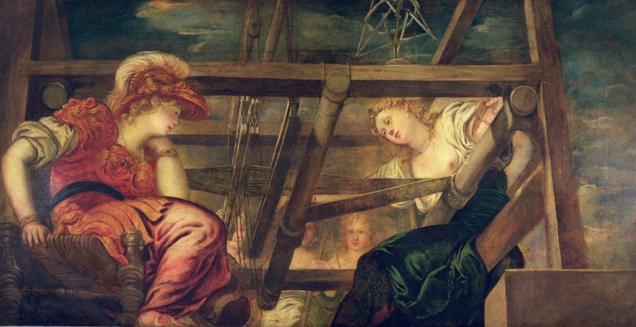 Athene en Arachne, c.1475-85 door Jacopo Robusti Tintoretto