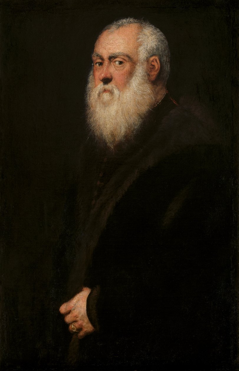 Man met een witte baard door Jacopo Robusti Tintoretto
