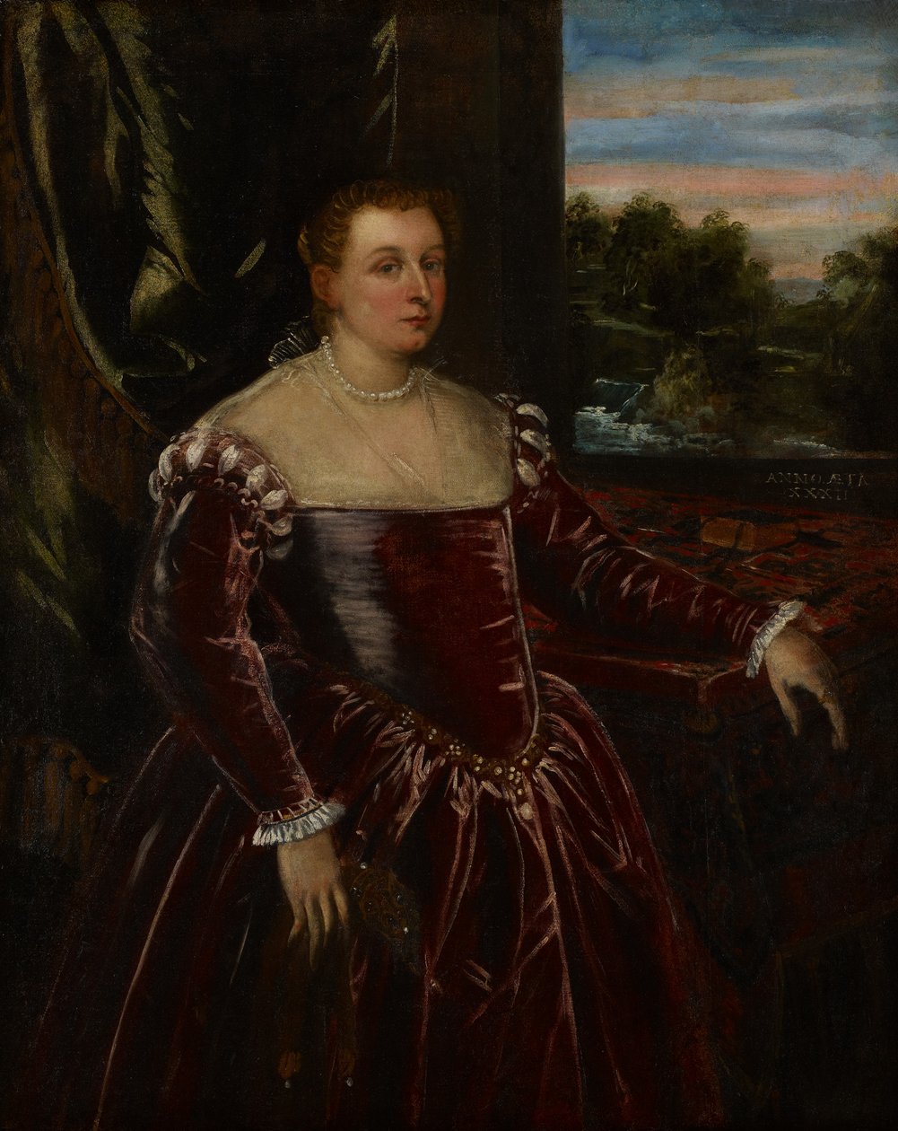 Portret van Dogaressa Morosina Morosini, 1570-80 door Jacopo Robusti Tintoretto