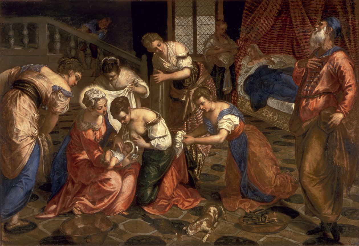 De geboorte van St. Johannes de Doper door Jacopo Robusti Tintoretto