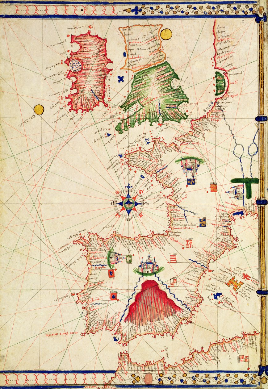 Ms Ital 550.0.3.15 fol.2r Kaart van Europa, uit 