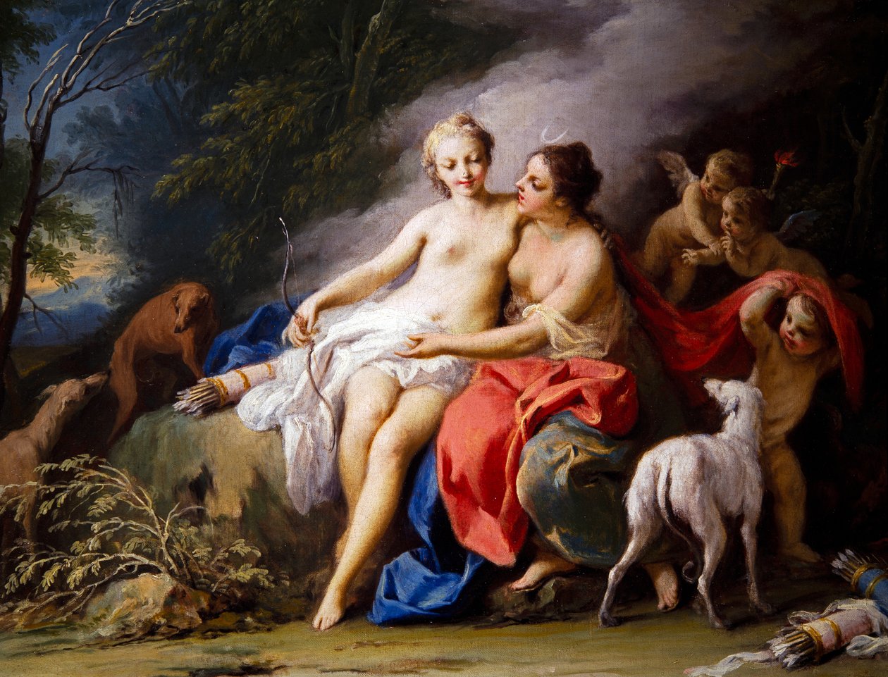 Jupiter en Callisto door Jacopo Amigoni