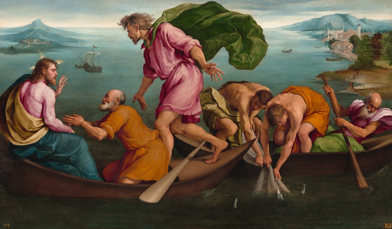 De wonderbaarlijke visvangst door Jacopo Bassano