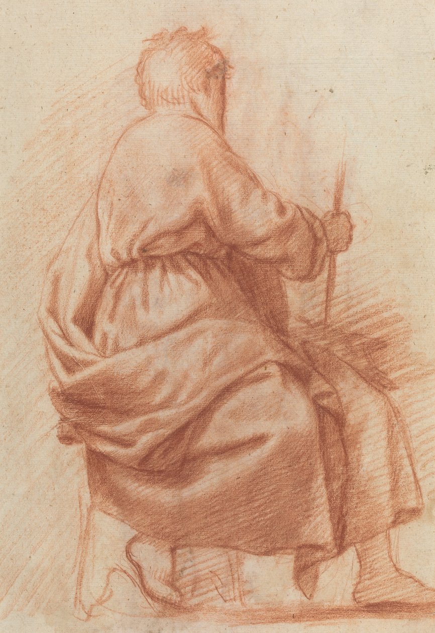 Zittende Geklede Man (verso) door Jacopo Chimenti