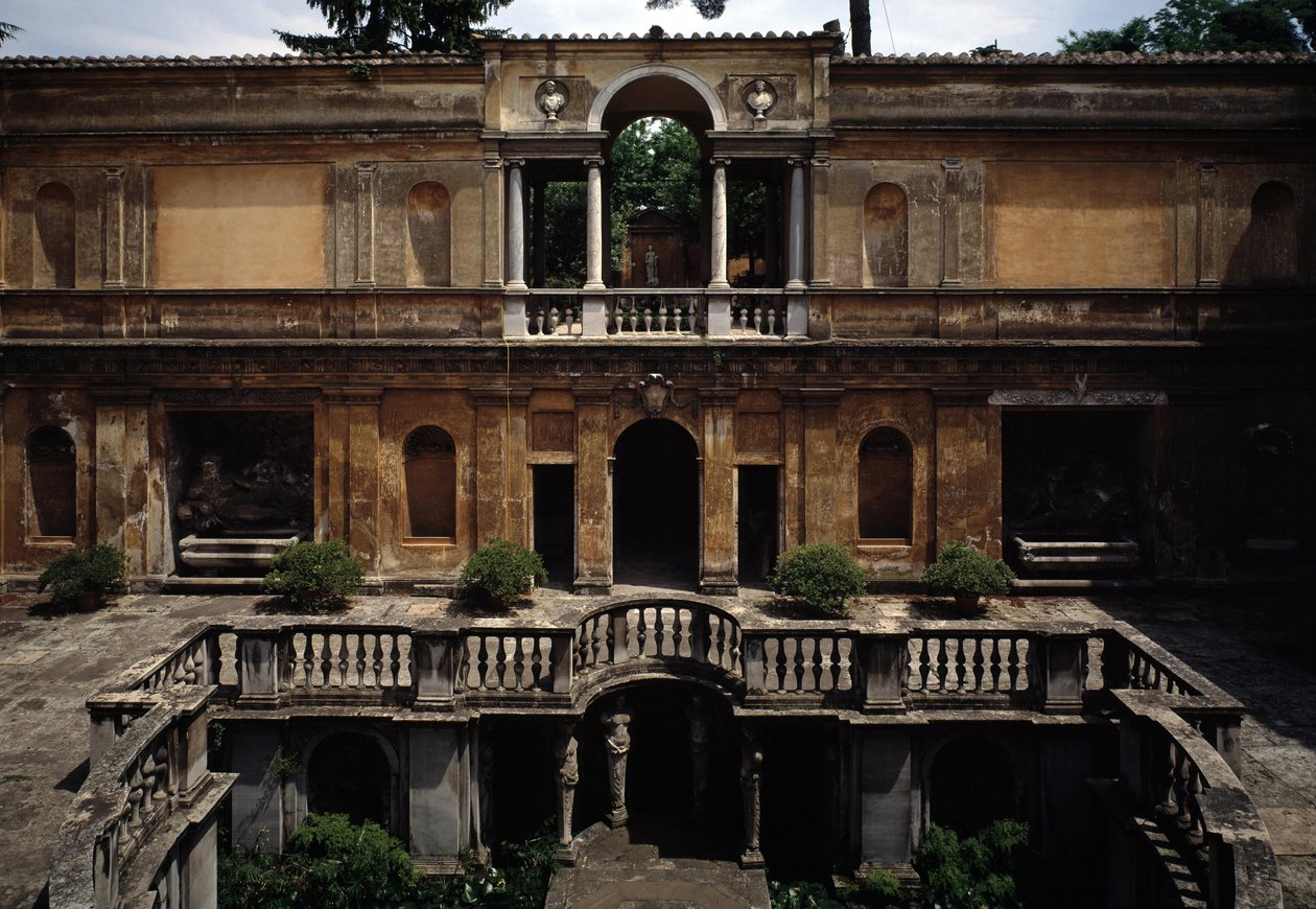 Uitzicht op villa Giulia door Jacopo Vignola