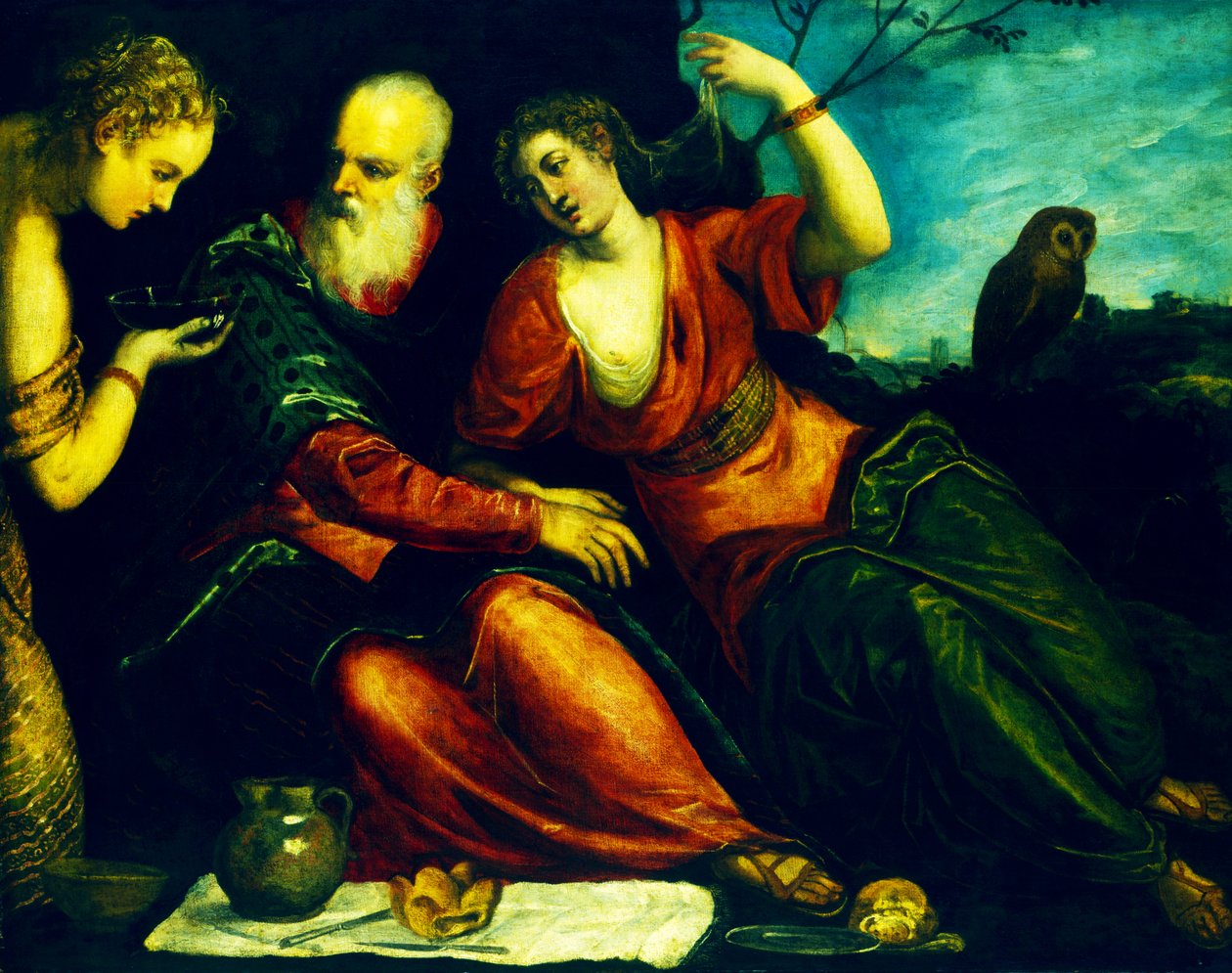 Lot en zijn dochters door Jacopo Robusti Tintoretto