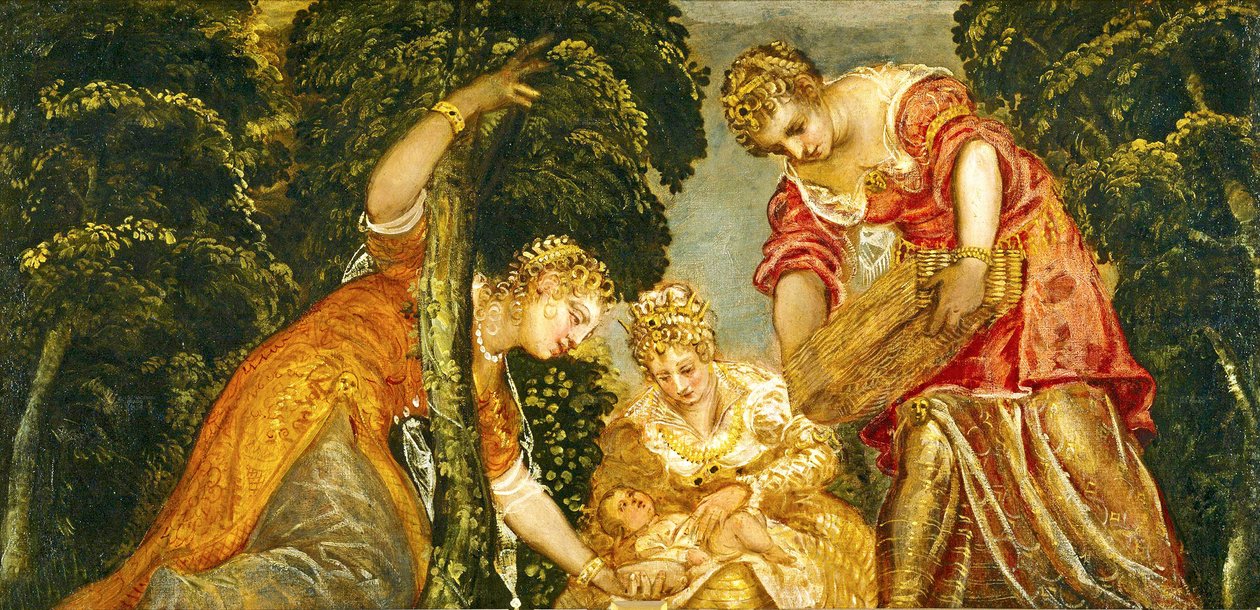 Mozes Gered uit het Water door Jacopo Robusti Tintoretto