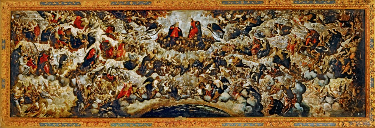 Paradijs ... (schilderij op doek) door Jacopo Robusti Tintoretto