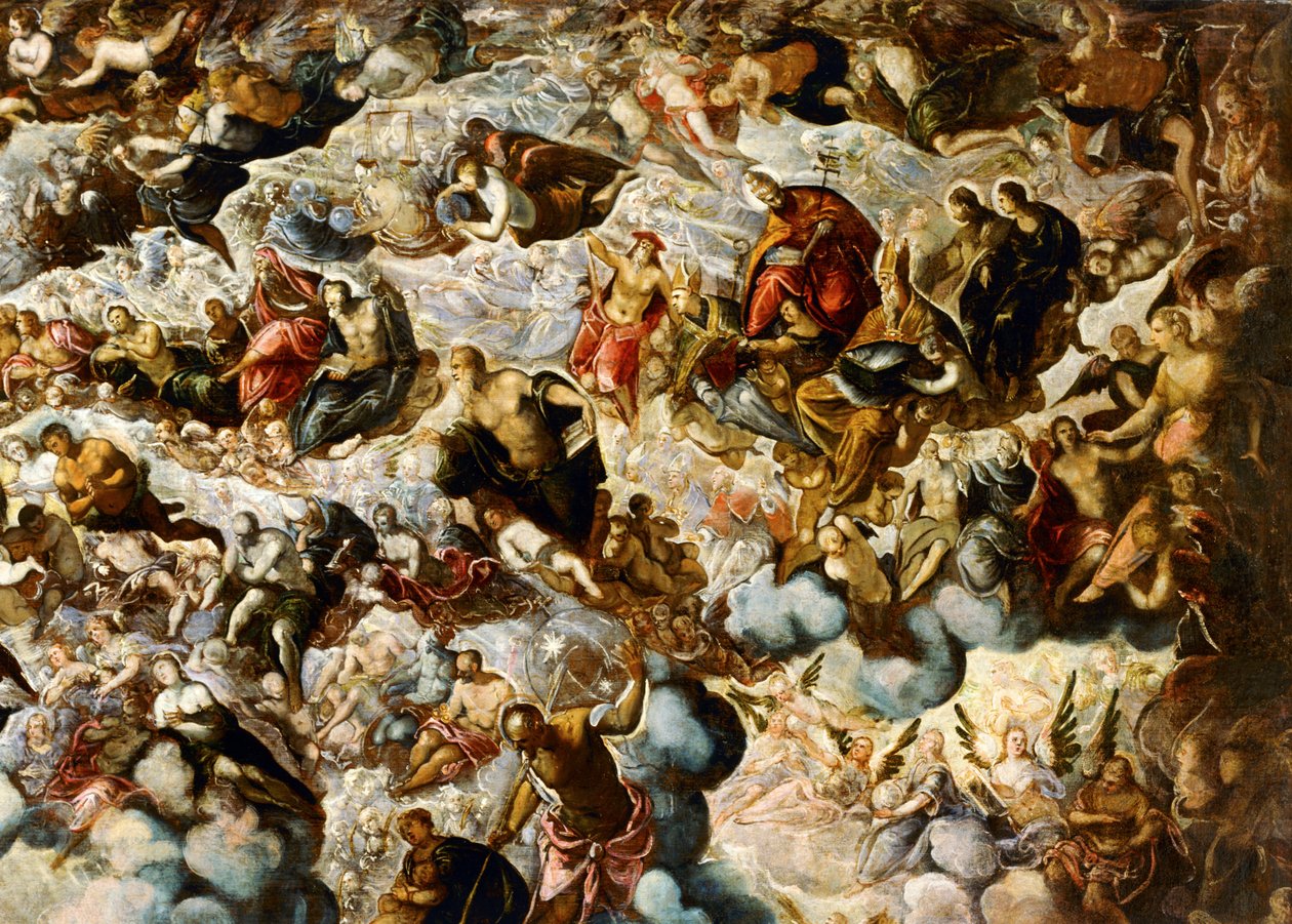 Paradijs ... (schilderij op doek) door Jacopo Robusti Tintoretto