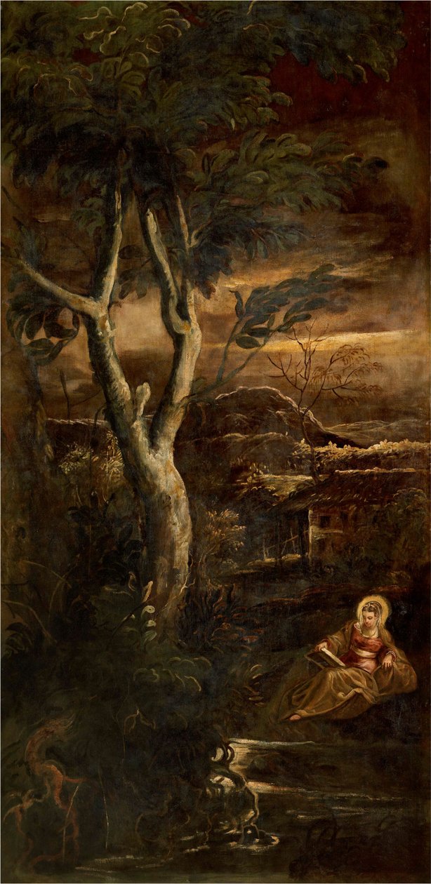 De Maagd lezend, ca. 1583 door Jacopo Robusti Tintoretto