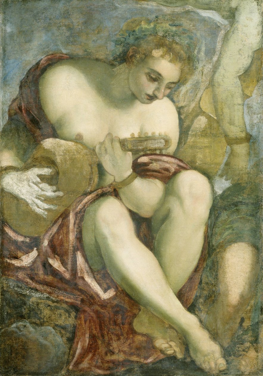 Muse met luit door Jacopo Tintoretto