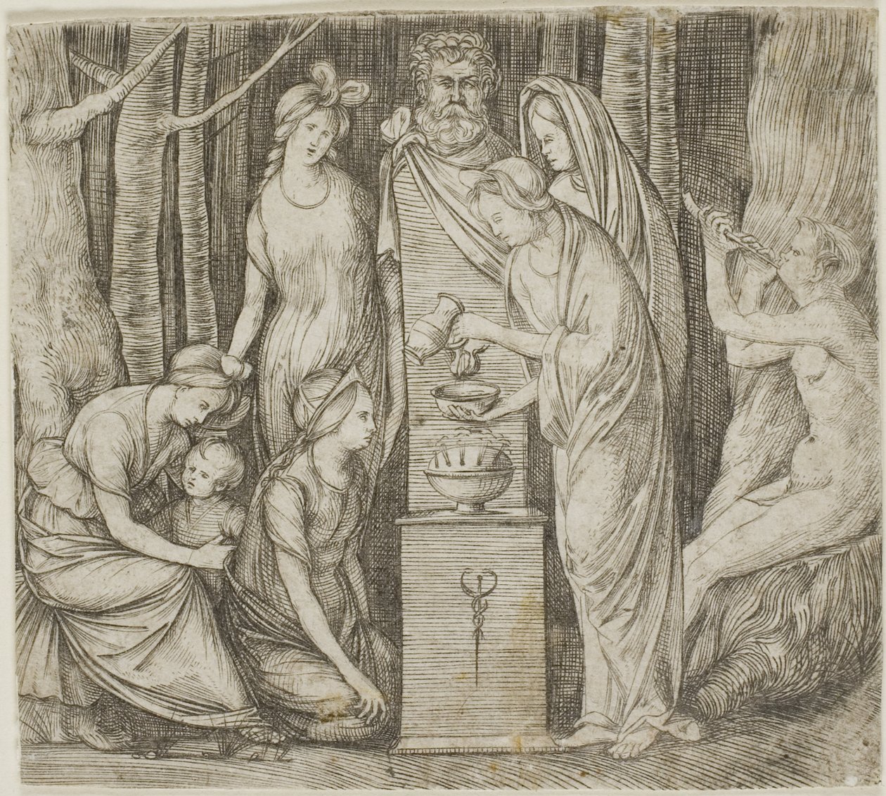 Offer aan Priapus, de kleinere plaat door Jacopo de