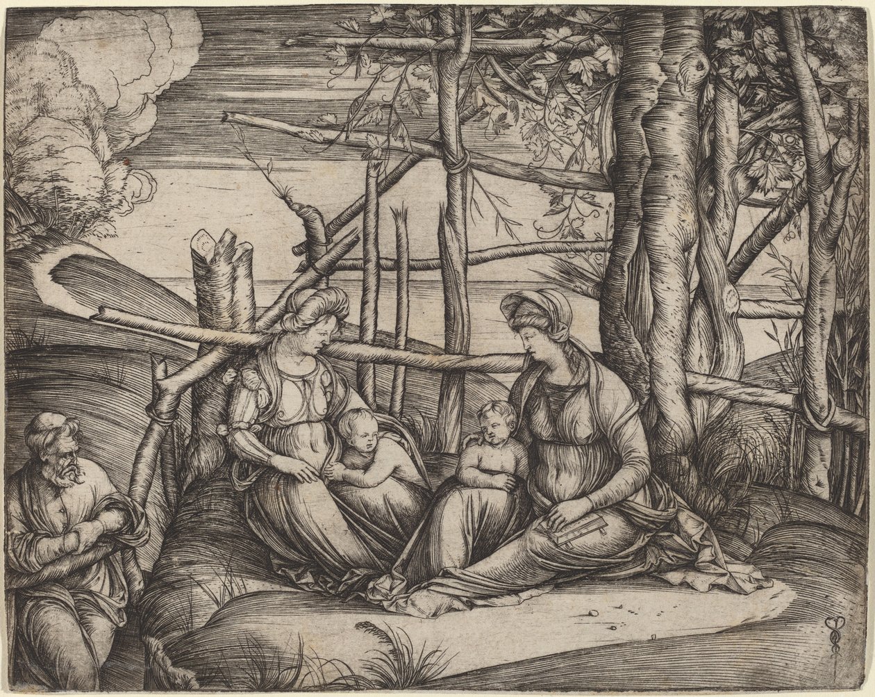 De Heilige Familie met Sint Elizabeth door Jacopo de