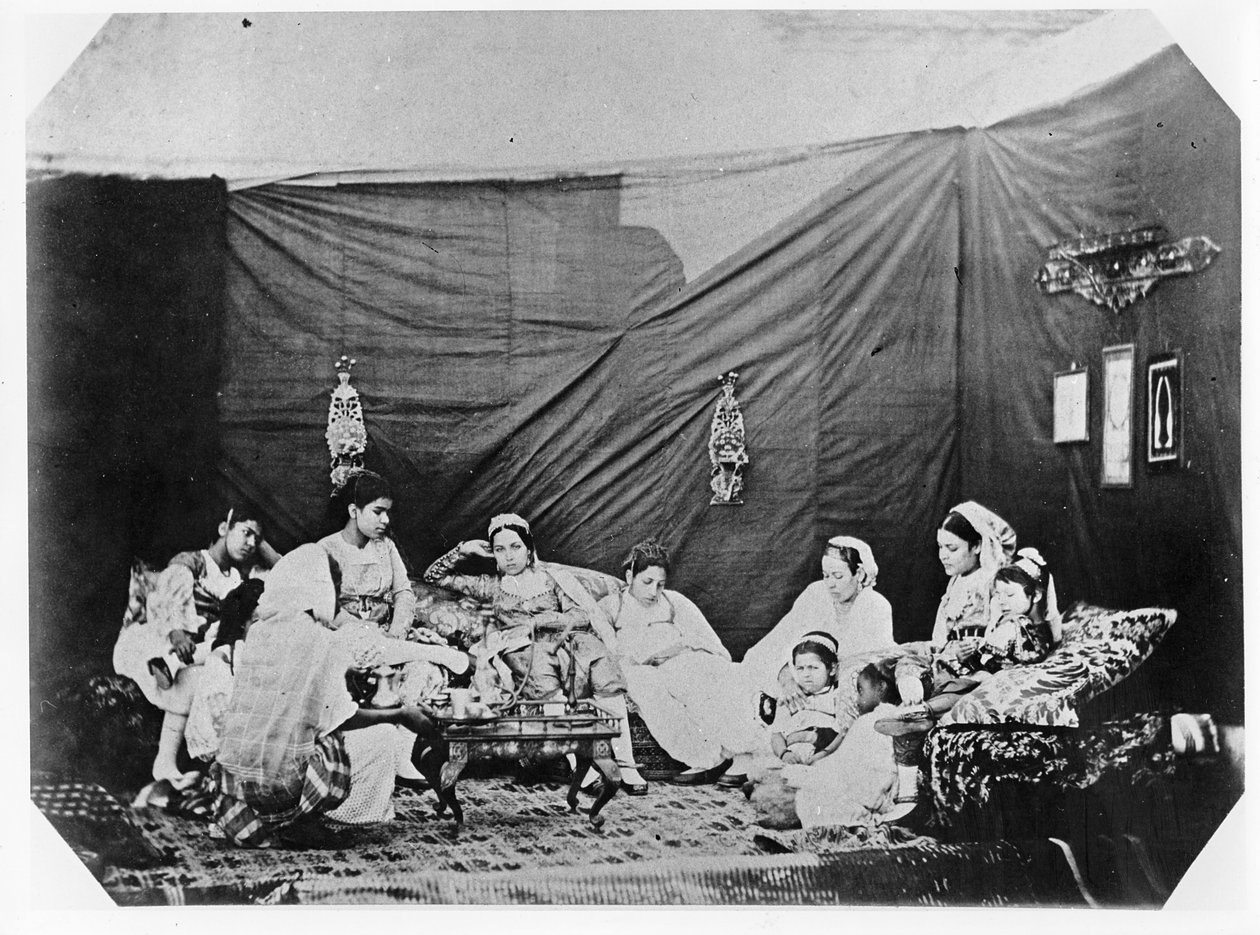 Vrouwen in Algiers, ca. 1860 door Jacques Antoine Moulin