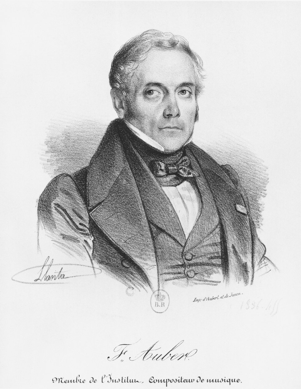 Esprit Auber (1782-1871) door Jacques Francois Gauderique Llanta