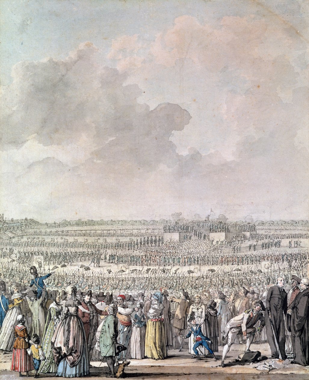 Het Festival van de Federatie op het Champ de Mars, 14 juli 1790 door Jacques Francois Joseph Swebach