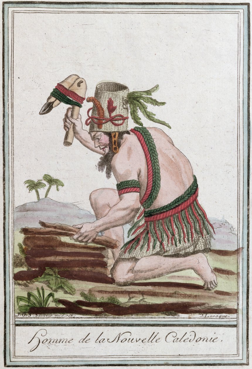 Inboorling van Nieuw-Caledonië, gegraveerd door J. Laroque, 1796 door Jacques Grasset de Saint Sauveur