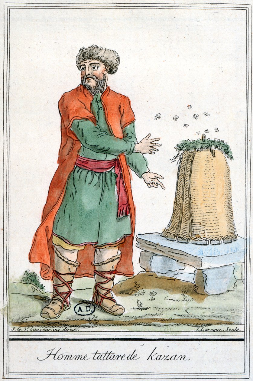 Tatarenman van Kazan met een bijenkorf, uit 