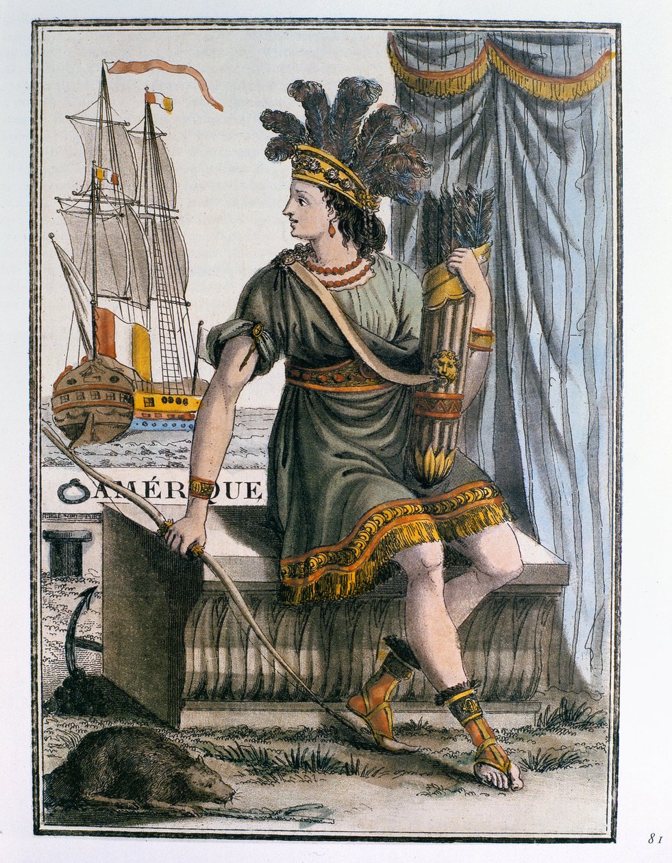 Allegorie van Amerika, frontispice van 