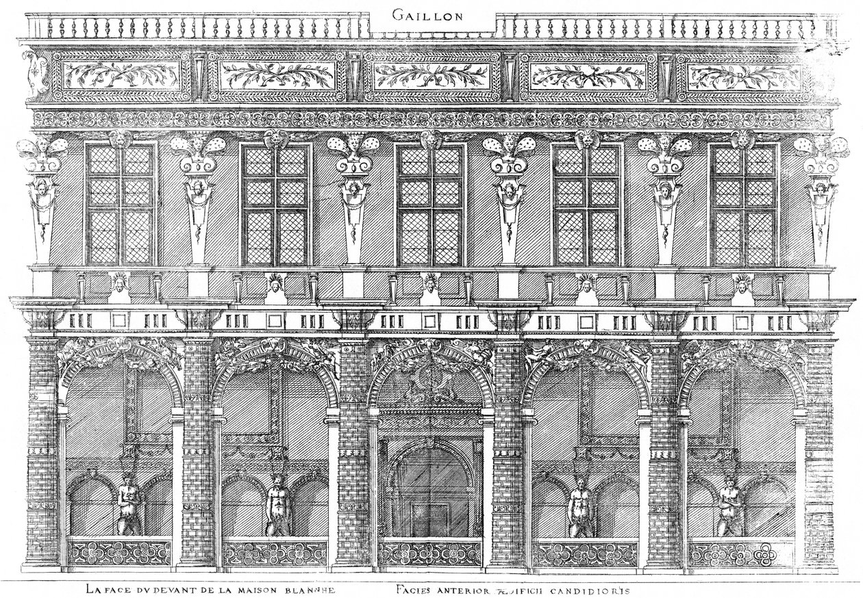 Gravure uit Le premier volume des plus excellents Bastiments de France door Jacques I Androuet du Cerceau