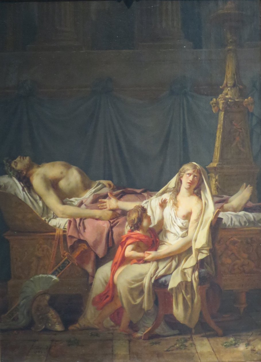 Andromache rouwt om Hector door Jacques Louis David