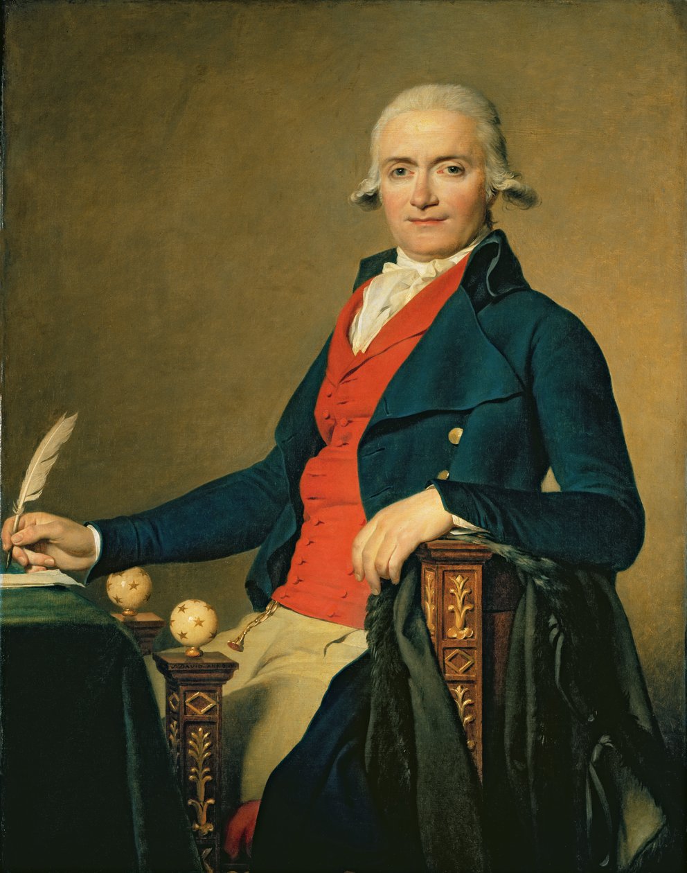 Gaspard Meyer (1749-98) of De man in het rode vest, 1795 door Jacques Louis David