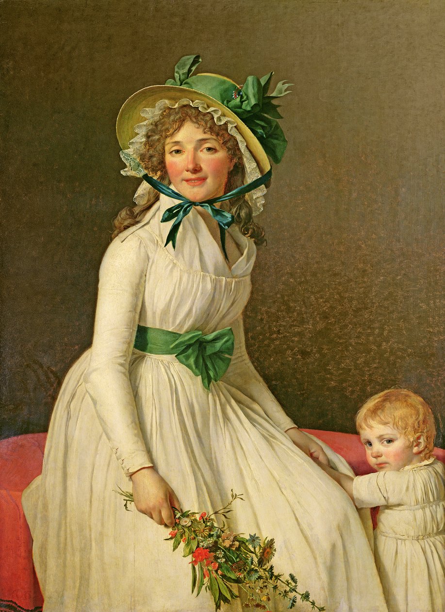 Madame Pierre Seriziat (geboren Emilie Pecoul) met haar zoon, Emile (geb.1793) 1795 door Jacques Louis David