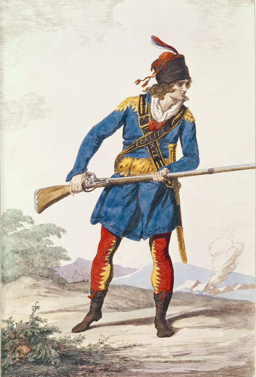 Militaire kleding, gegraveerd door Vivant Dominique Denon door Jacques Louis David