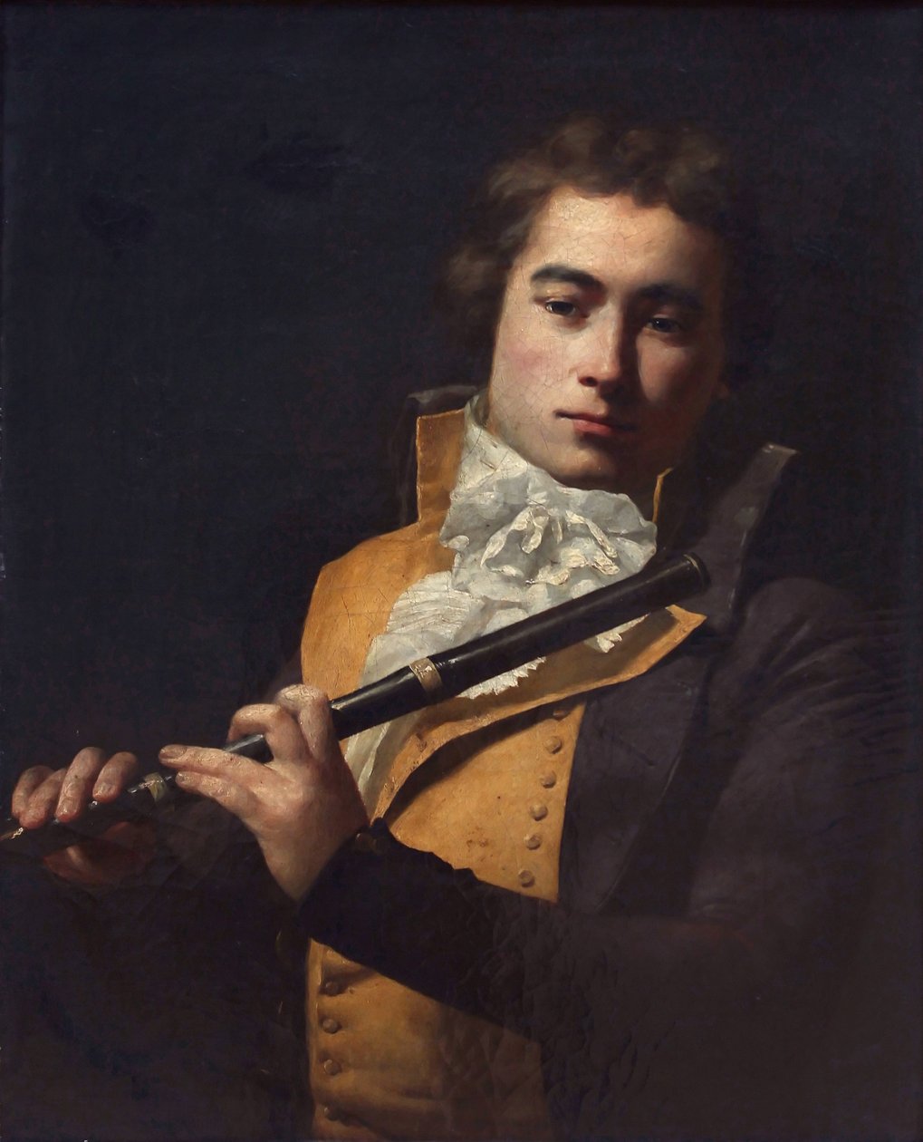 Portret van de fluitist François Devienne door Jacques Louis David