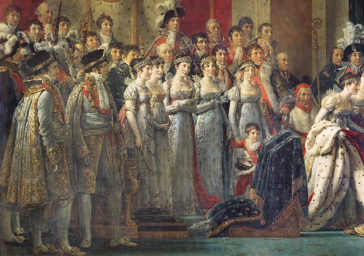 De Wijding van Keizer Napoleon I en de Kroning van Keizerin Joséphine in de Notre-Dame Kathedraal, 2 december 1804 (detail) door Jacques Louis David