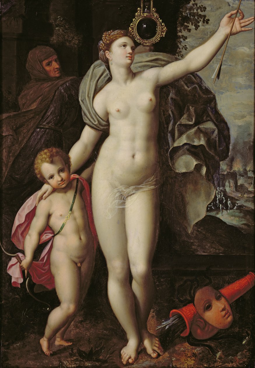 Venus en Cupido door Jacques de Backer
