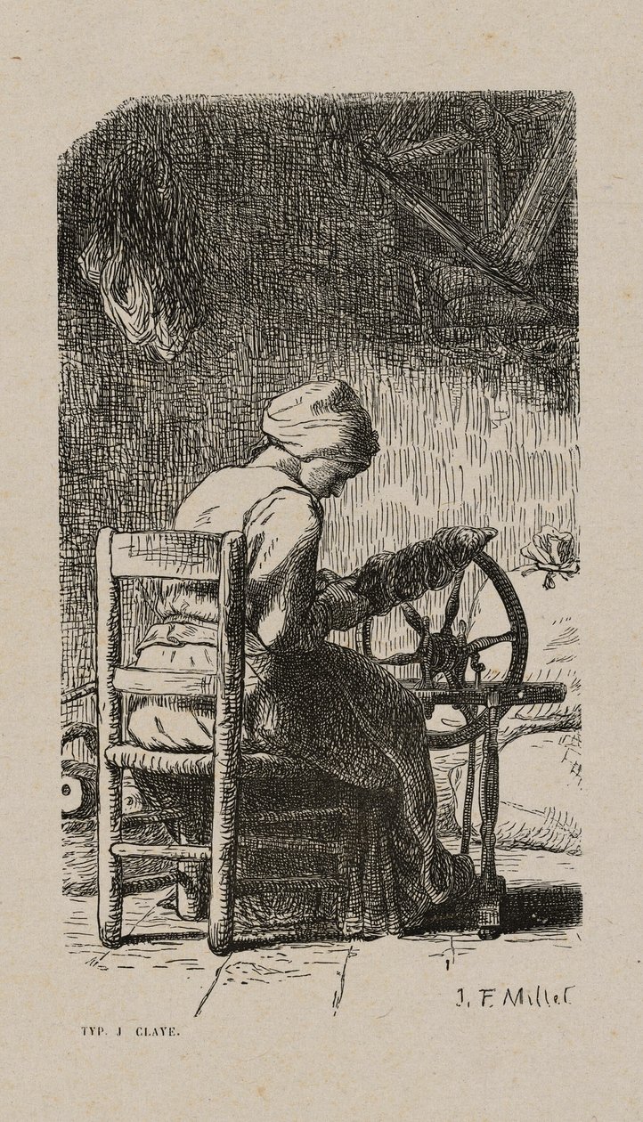 Vrouw die Spint door Jacques Adrien Lavieille