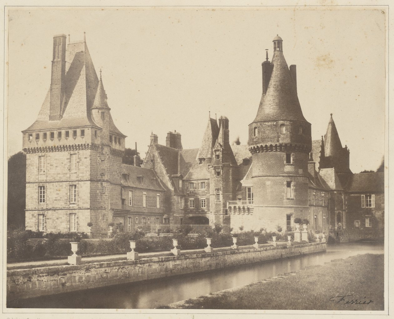 Uitzicht op het kasteel van Maintenon door Jacques Alexandre Ferrier