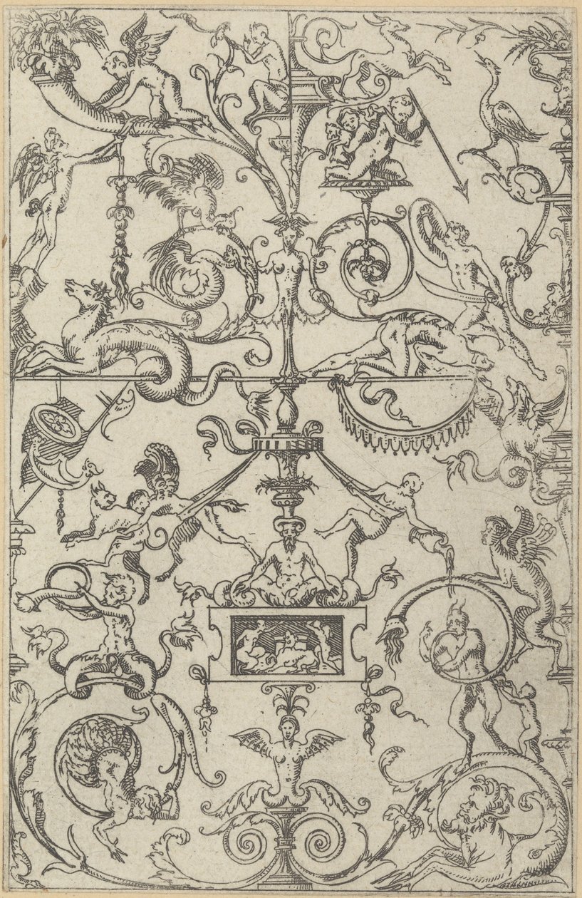 Grotesk paneel, 1550 door Jacques Androuet Du Cerceau