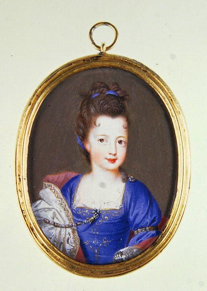 Miniatuur van Prinses Louise Stuart, ca. 1700 door Jacques Antoine Artaud