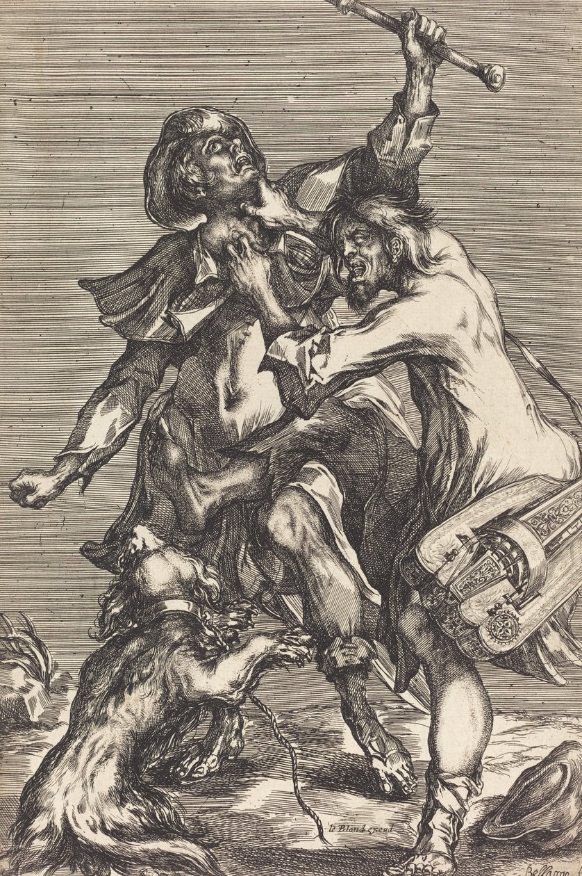 Vechtende bedelaars door Jacques Bellange