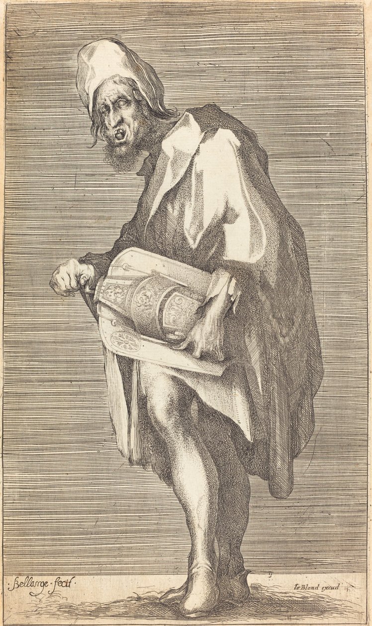 De Blinde Draaiorgelspeler door Jacques Bellange