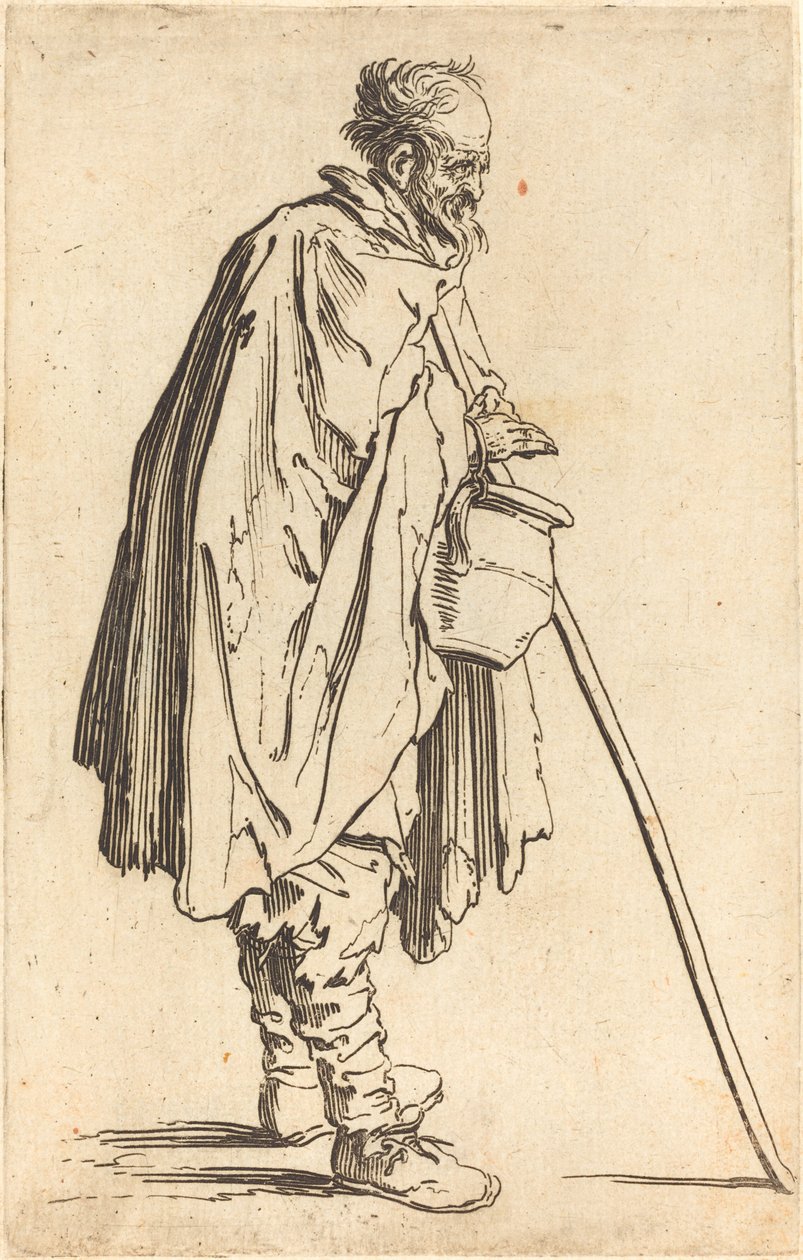 Bedelaar met pot door Jacques Callot
