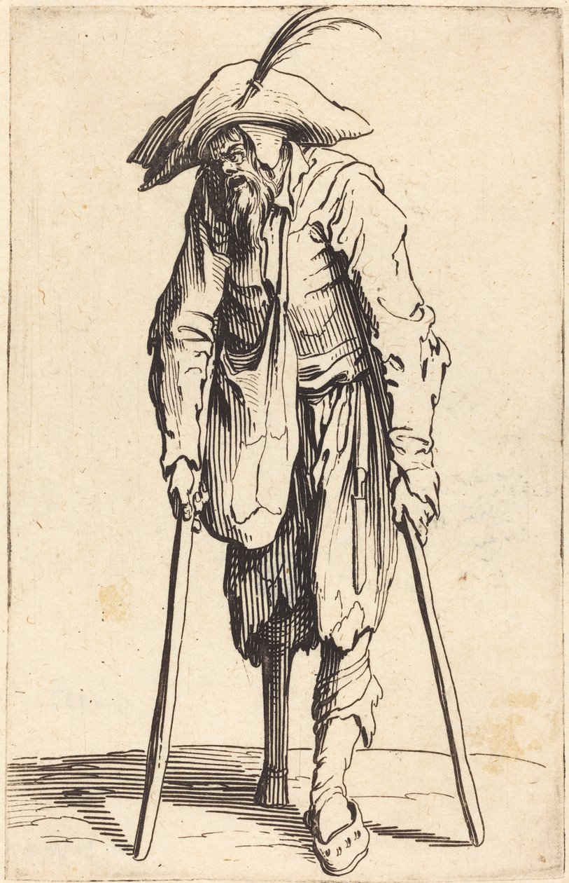 Bedelaar met houten been door Jacques Callot
