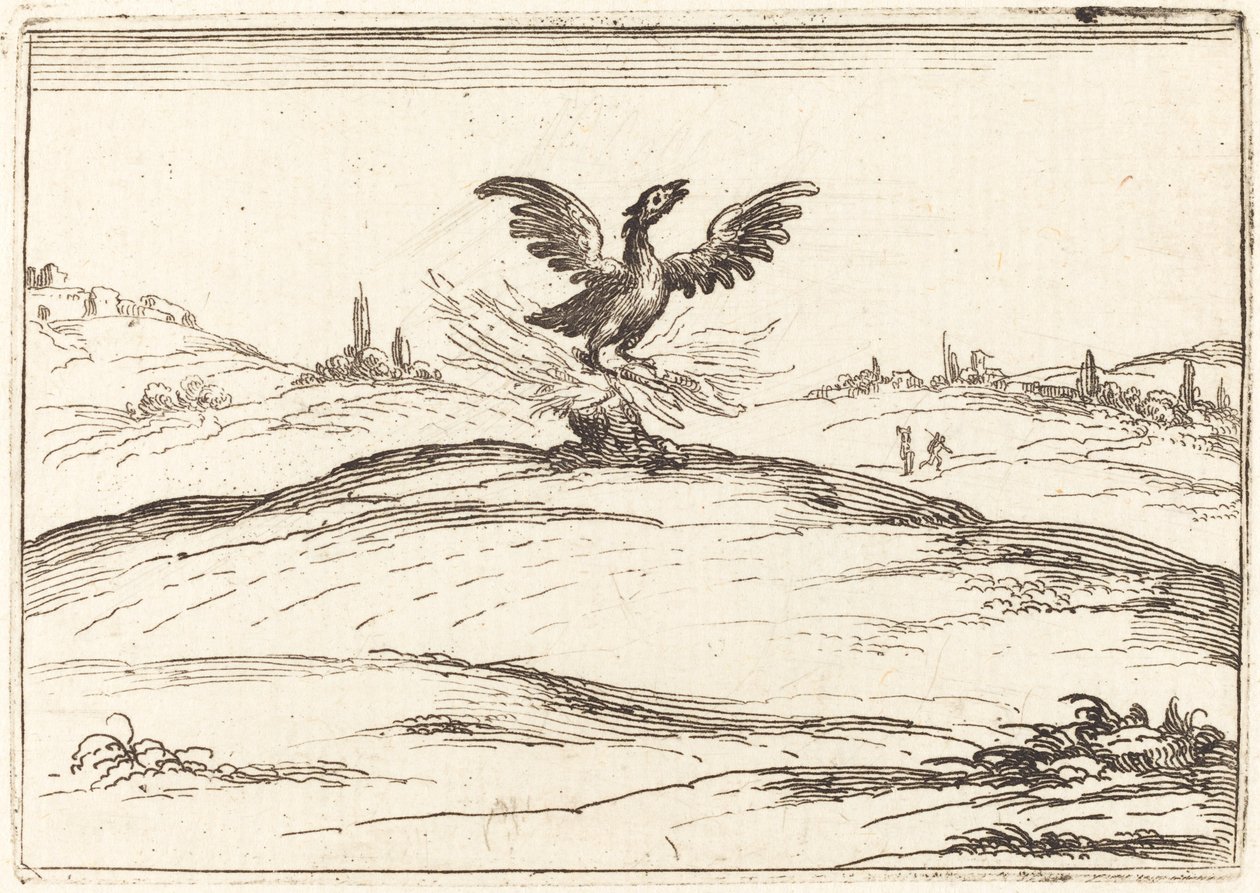 Brandende feniks door Jacques Callot