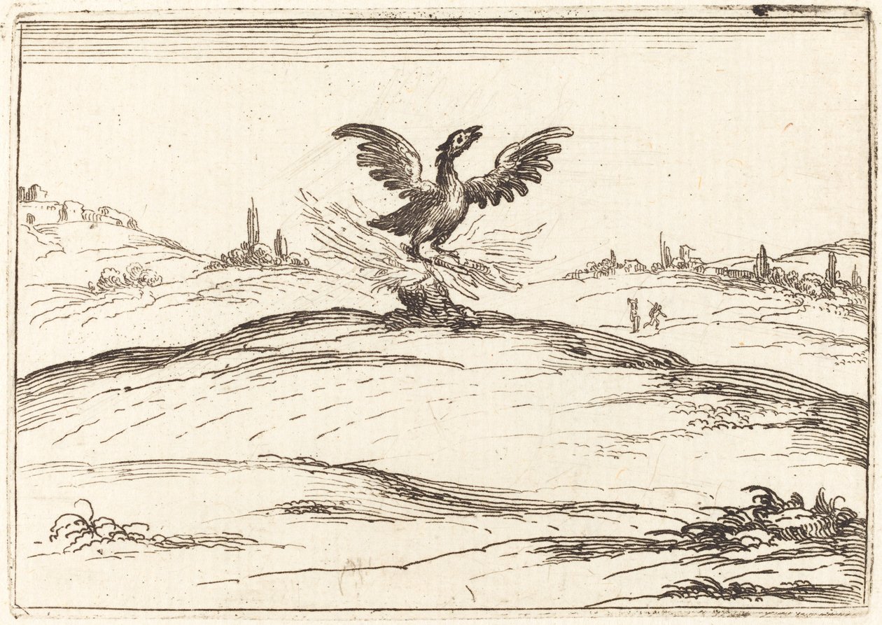 Brandende feniks, 1628 door Jacques Callot